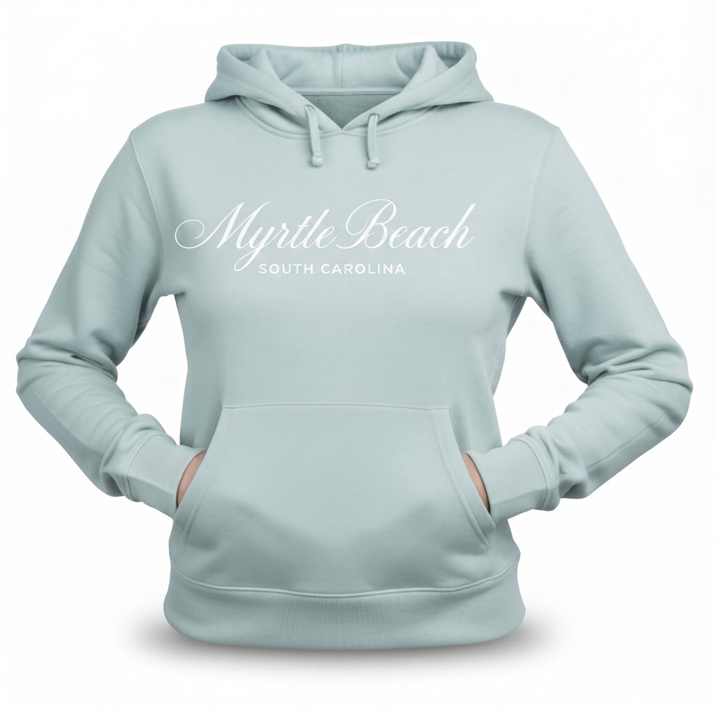 Sage Scuba Hoodie Embroidery Tone On Tone Front ,Myrtle Beach
