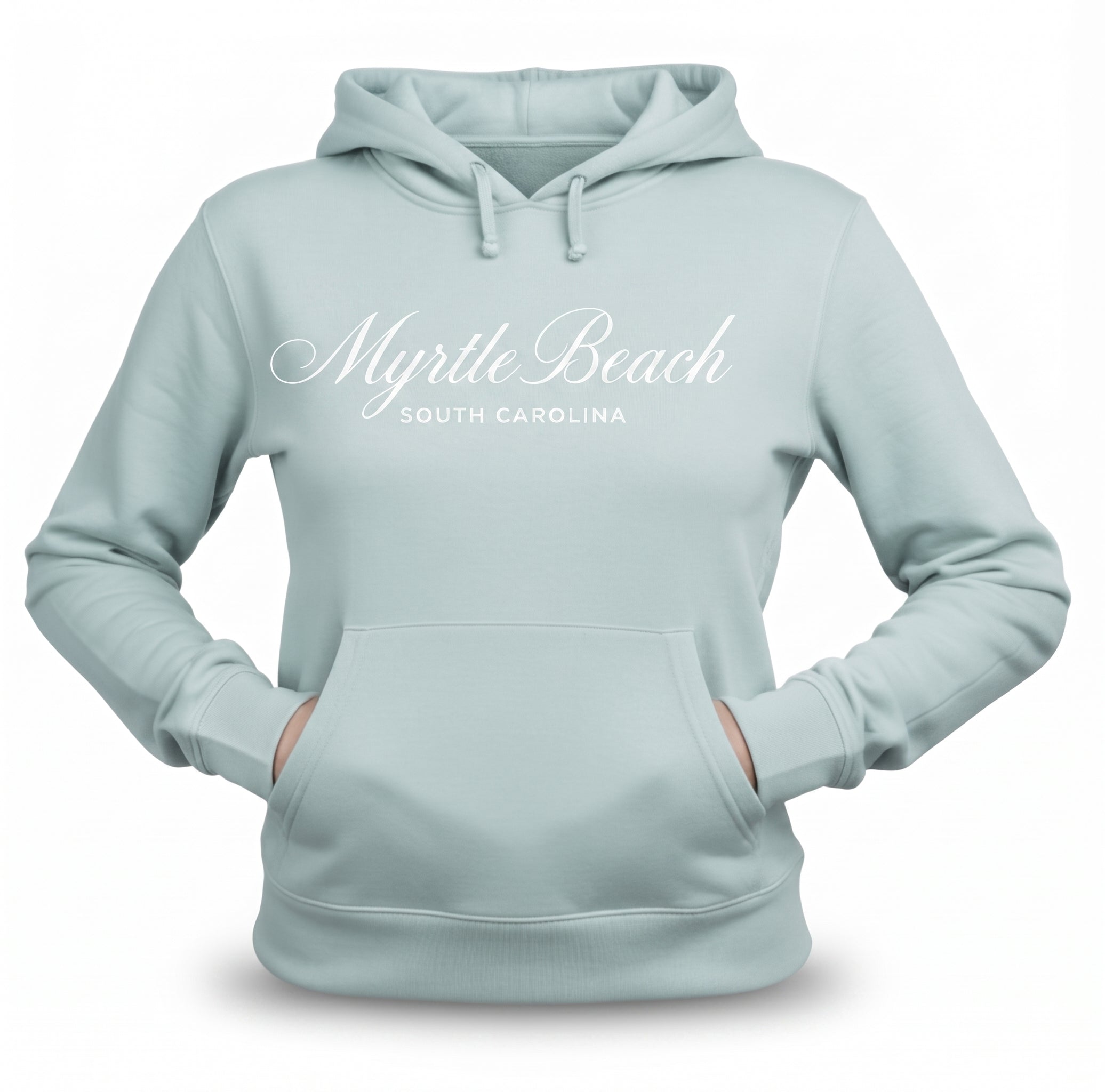 Sage Scuba Hoodie Embroidery Tone On Tone Front ,Myrtle Beach