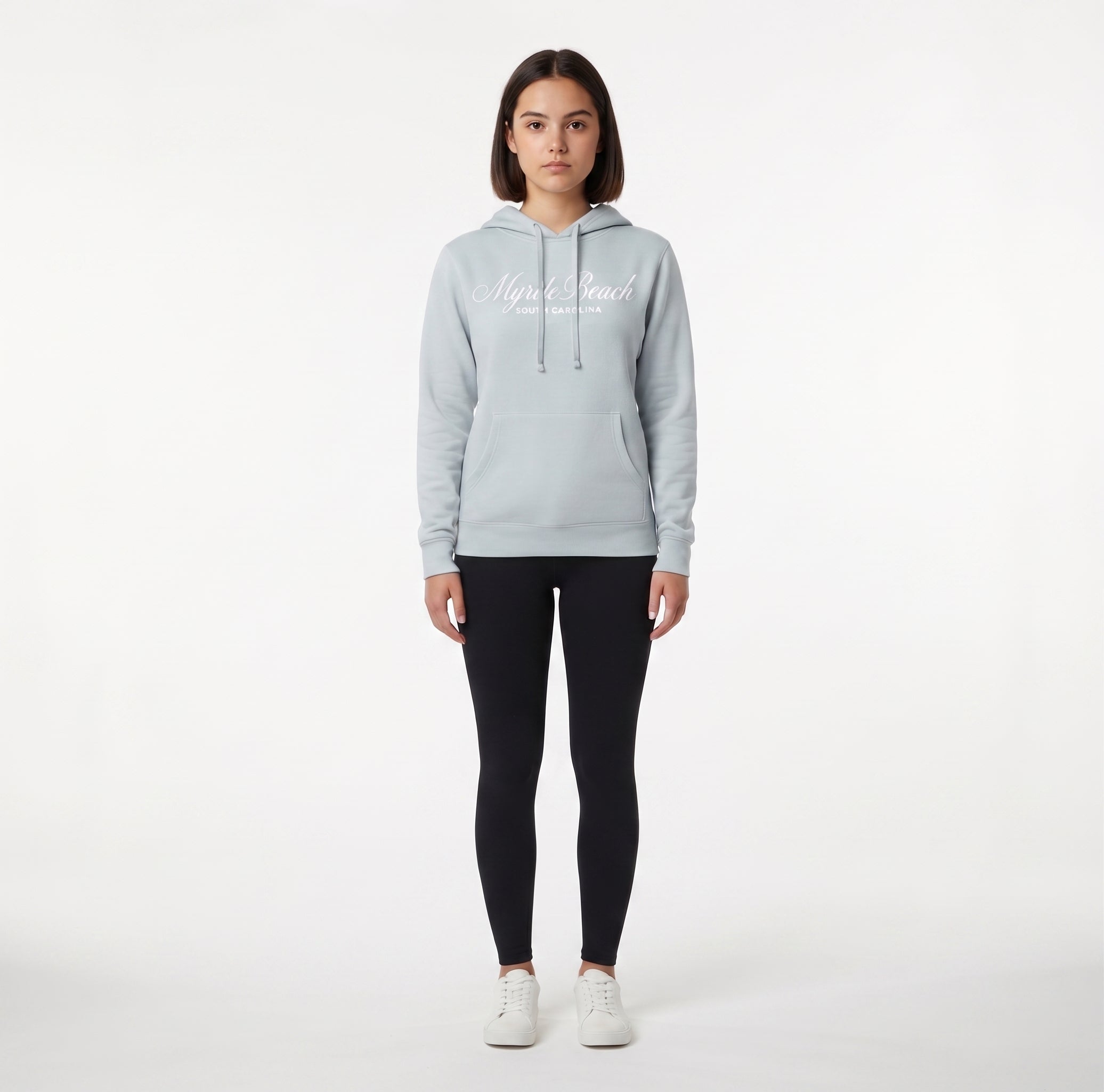 Sage Scuba Hoodie Embroidery Tone On Tone Front ,Myrtle Beach