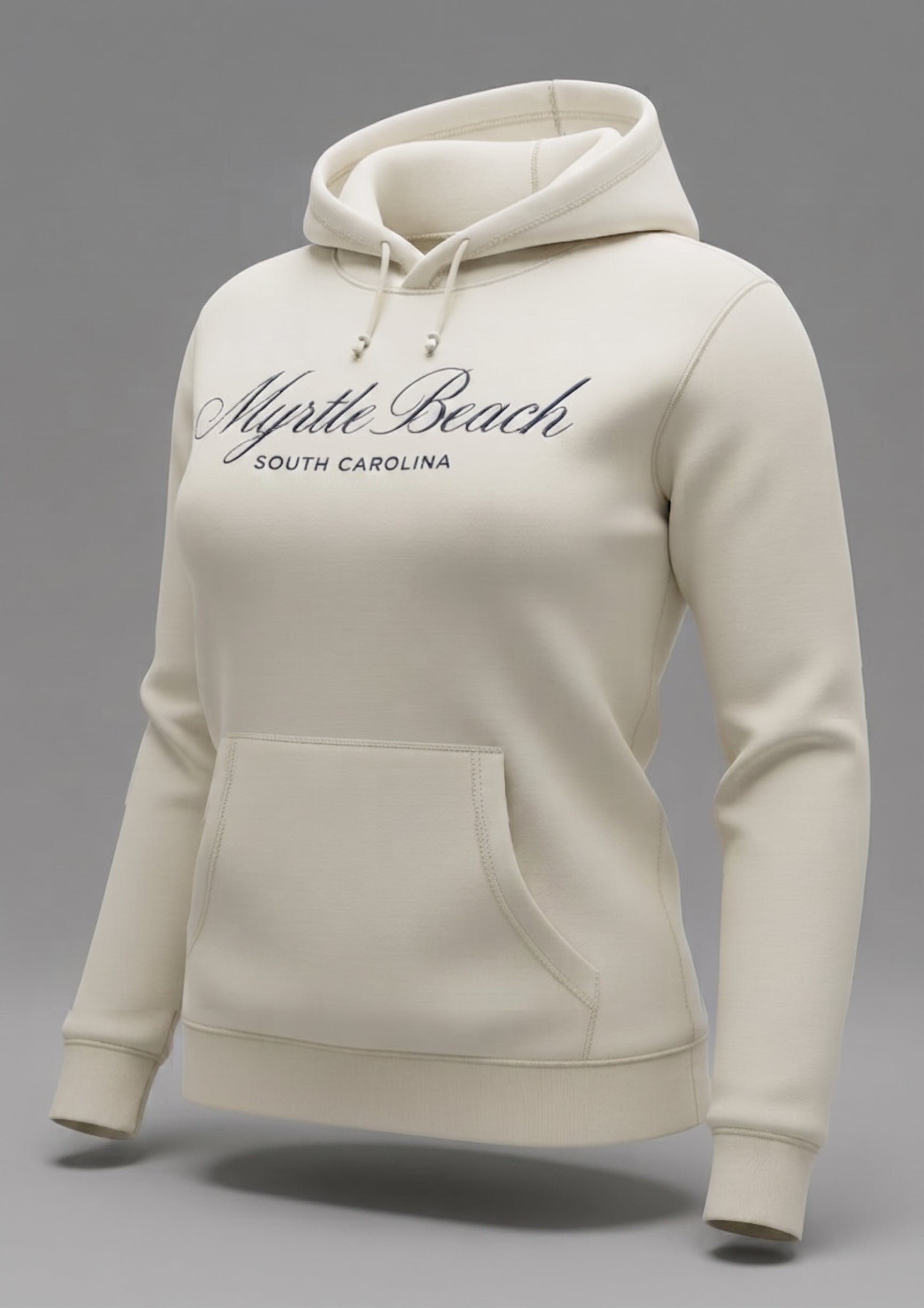 Sand Scuba Hoodie Embroidery Tone On Tone Front ,Myrtle Beach