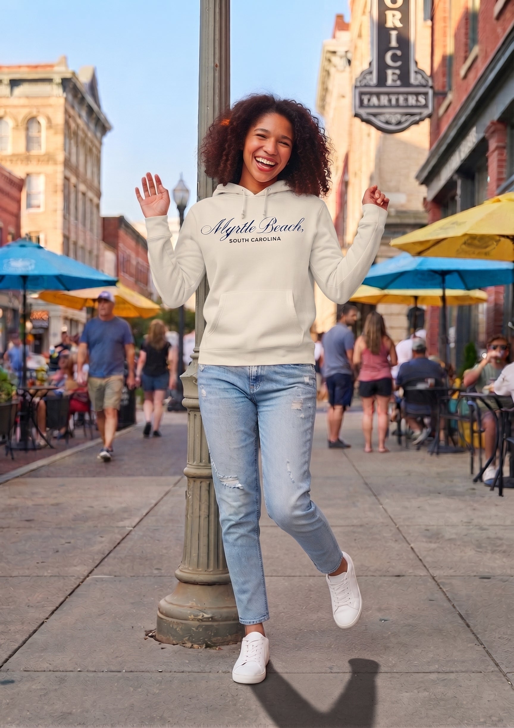 Sand Scuba Hoodie Embroidery Tone On Tone Front ,Myrtle Beach