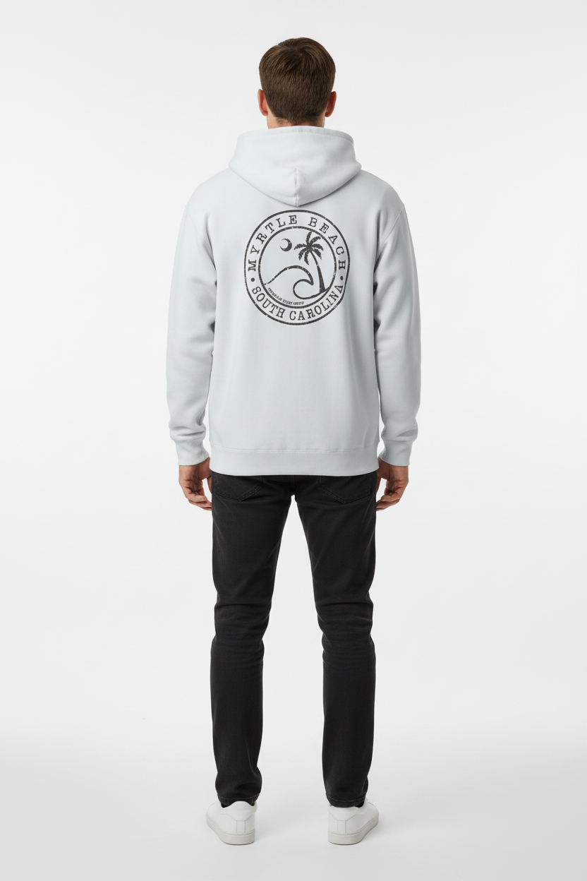 Ash Adult Pullover Hoodie print Myrtle Beach , Wave