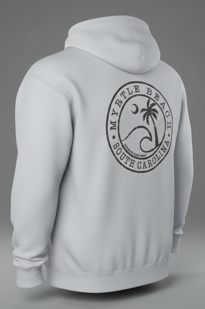 Ash Adult Pullover Hoodie print Myrtle Beach , Wave