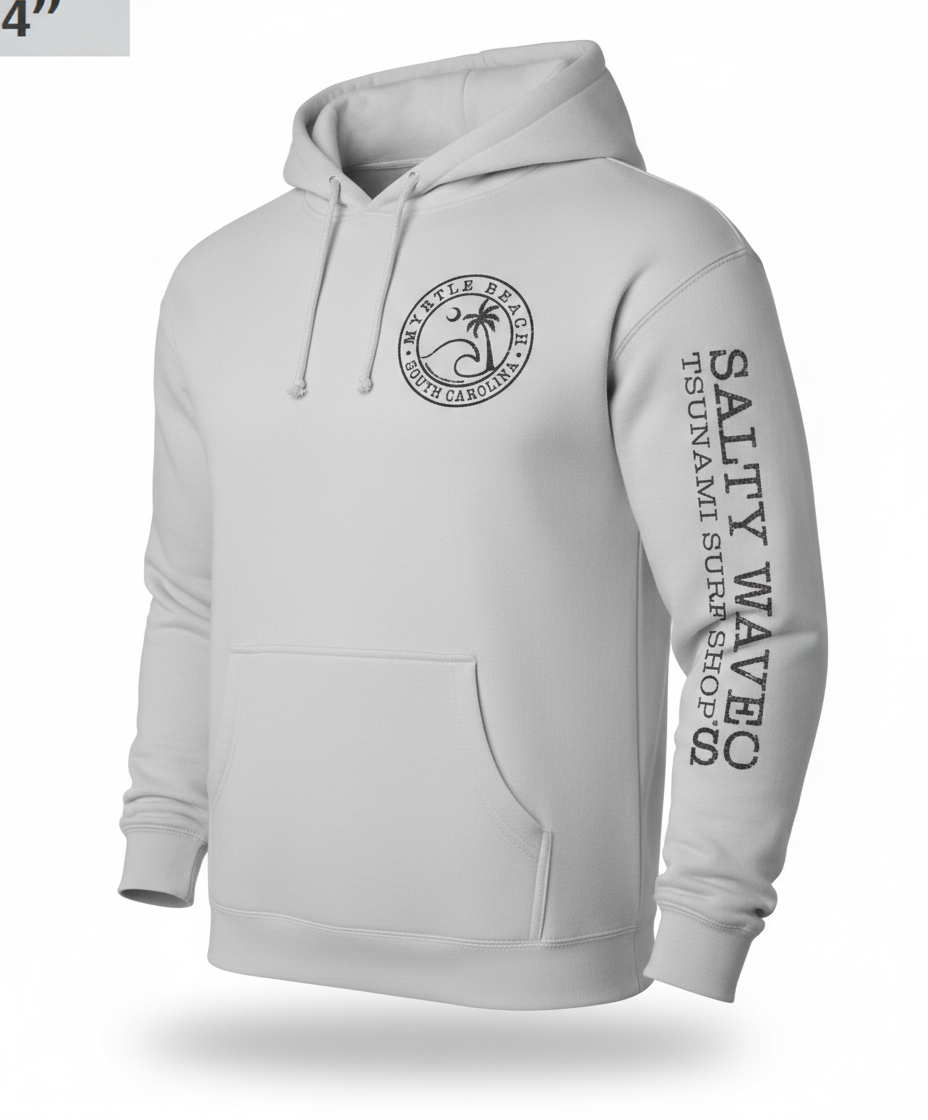 Ash Adult Pullover Hoodie print Myrtle Beach , Wave