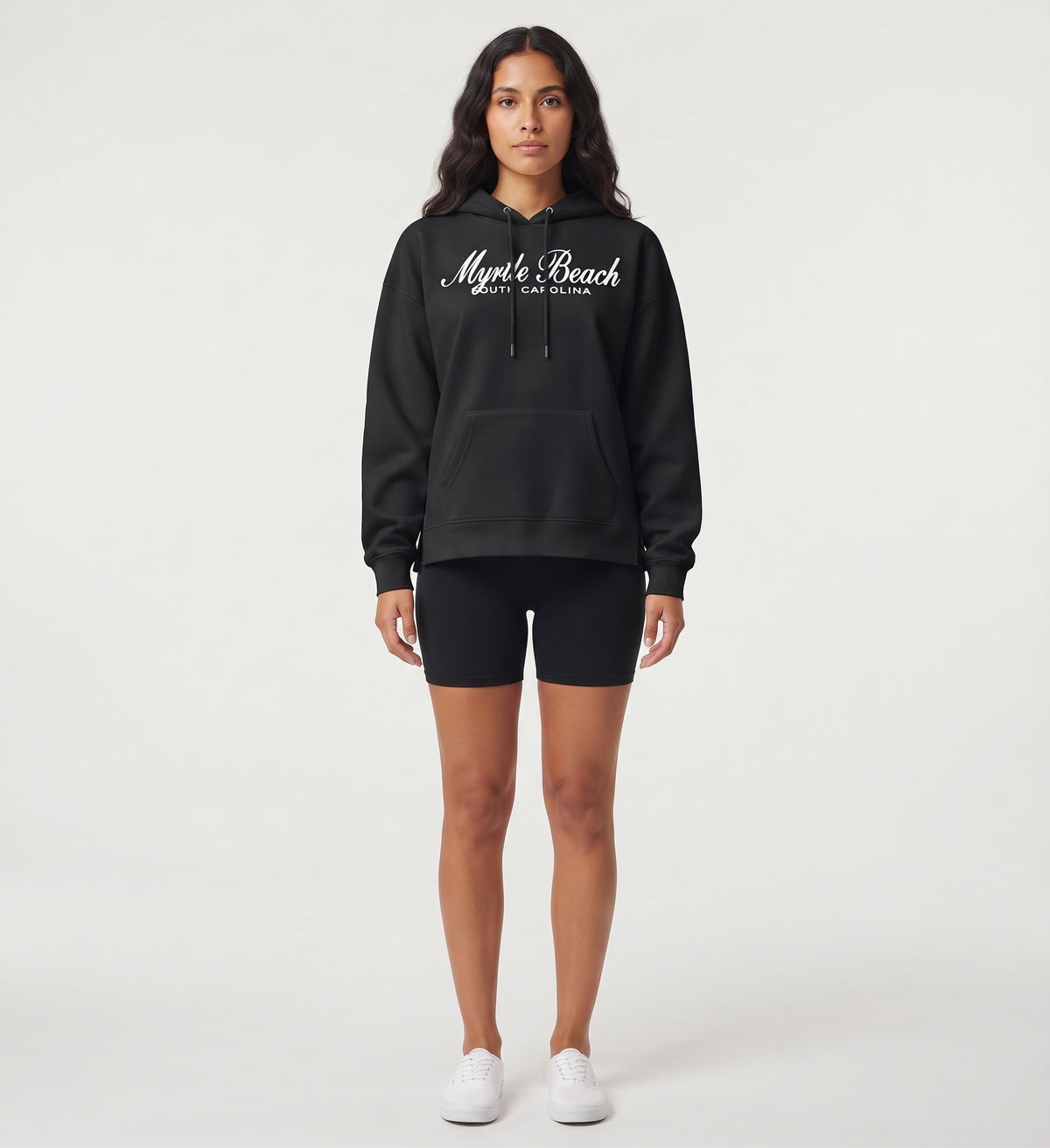 Black Scuba Hoodie W/Split SP Front ,Myrtle Beach