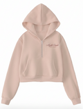Blush Scuba Hoodie Crop Top Quarter Zip SP FB ,Myrtle Beach
