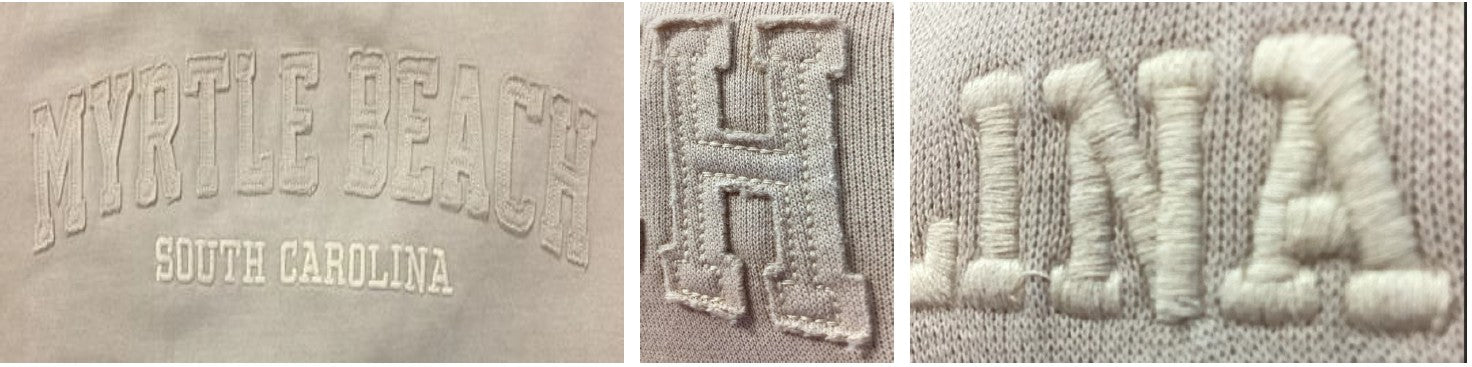 Silver Embroidery Burnout Pullover Hoodie Myrtle Beach