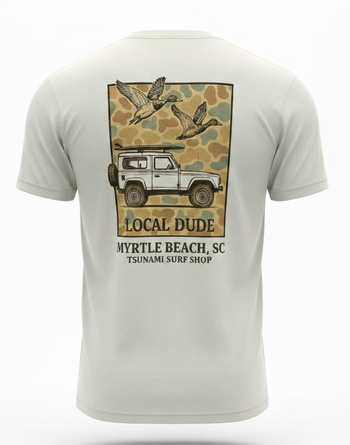 Cream Printed T-Shirt Myrtle Beach , Jeep