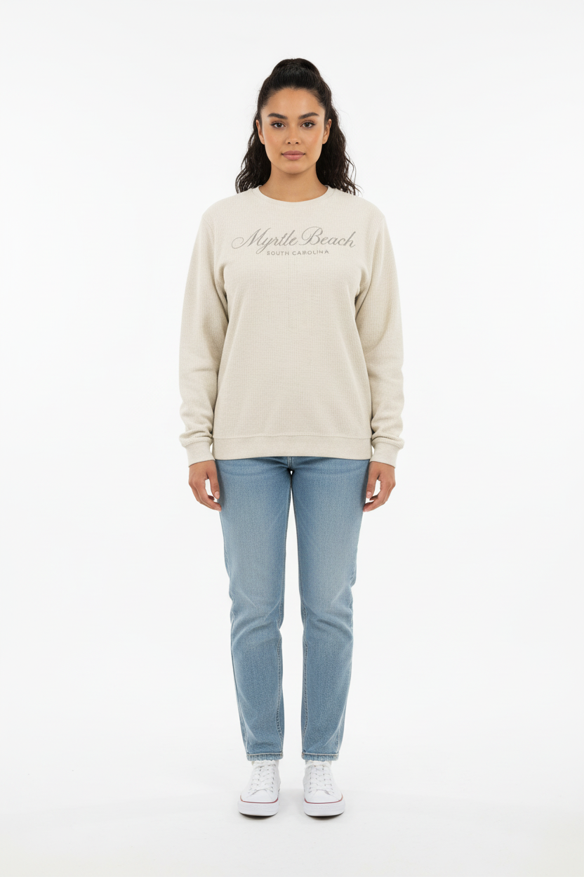 Cream Corduroy Sweatshirt - Front View