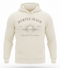 Cream Corduroy Hoodie Sweatshirt Embroidery Front ,Myrtle Beach