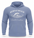 Blue Denim Corduroy Hoodie Sweatshirt Embroidery Front ,Myrtle Beach