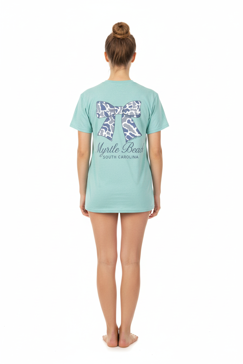 Full body woman model back view Myrtle Beach t-shirt