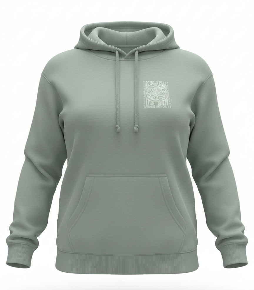 Light Green Hoodie Sweatshirt Puff Decal FB ,Myrtle Beach
