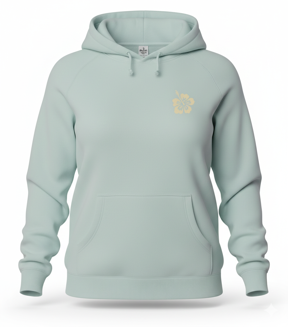 Light Green Hoodie Sweatshirt Puff Decal FB ,Myrtle Beach