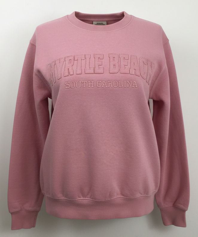 Myrtle Beach dusty rose crewneck on female invisible model