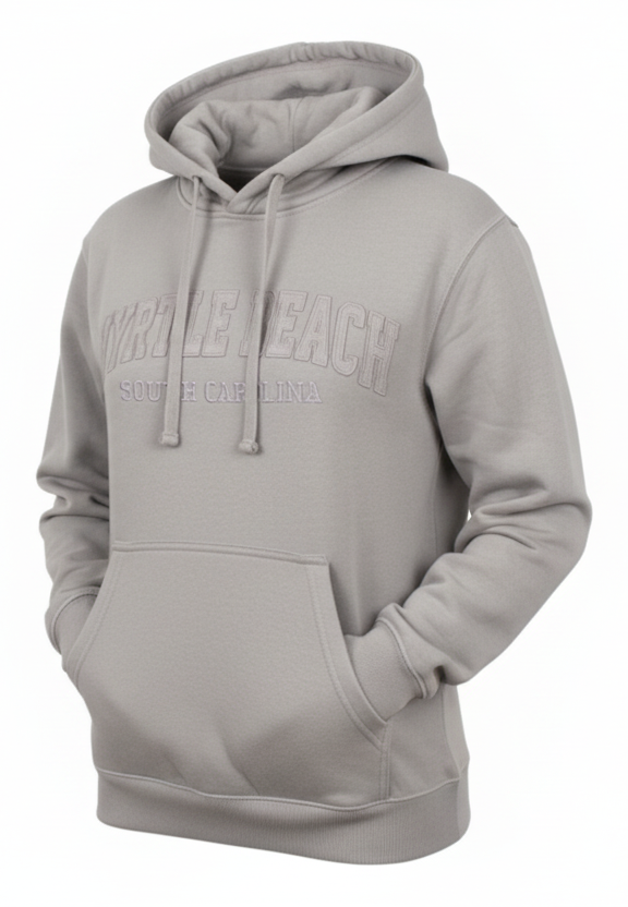 Silver Embroidery Burnout Pullover Hoodie Myrtle Beach