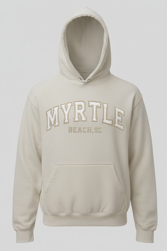 MYRTLE Beach Hoodie Ghost Mannequin Hood Down