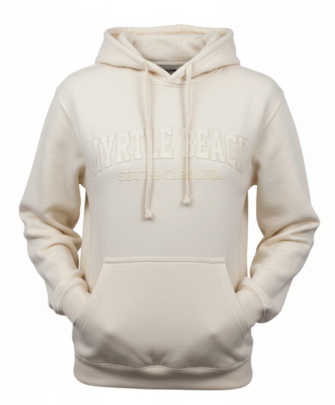 Sand Embroidery Burnout Pullover Hoodie Myrtle Beach