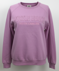 Myrtle Beach lavender crewneck on female invisible model