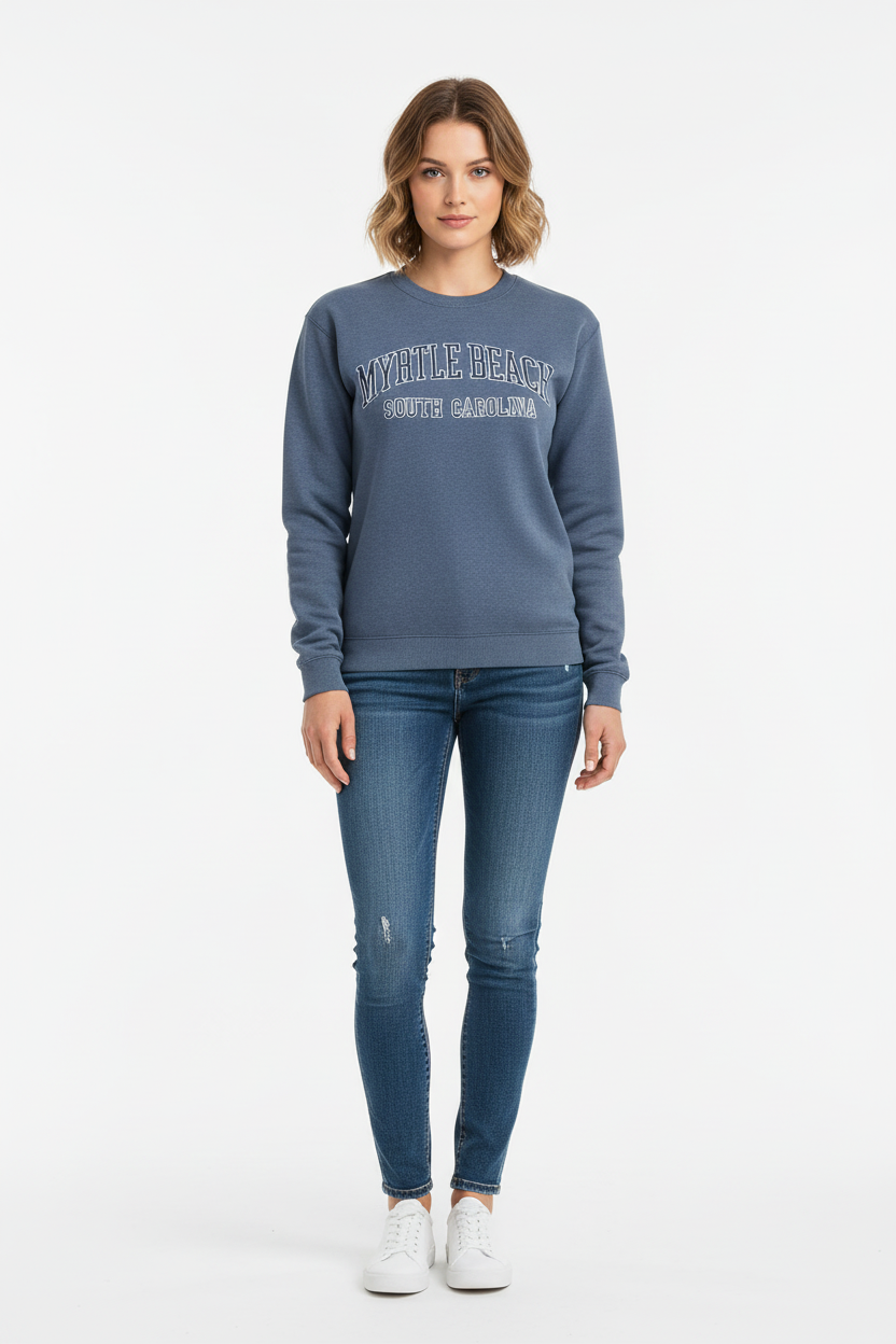 Myrtle Beach sweatshirt on model