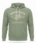 Olive Corduroy Hoodie Sweatshirt Embroidery Front ,Myrtle Beach