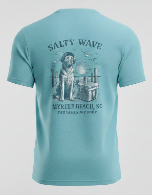 Pacific Blue Printed T-Shirt Myrtle Beach , Dog