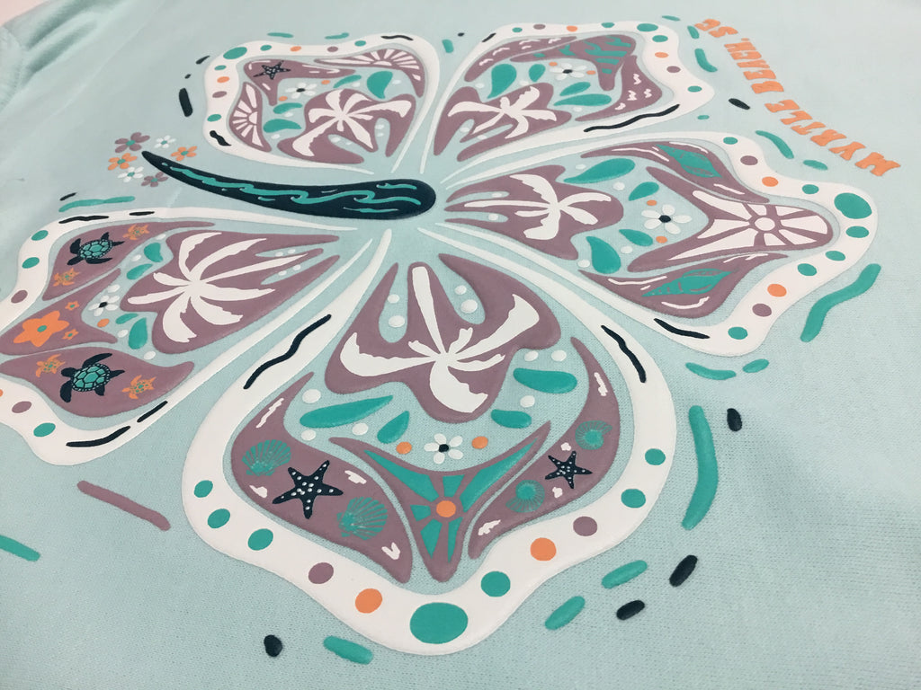 Pastel Green Hoodie Sweatshirt Puff Decal FB ,Myrtle Beach