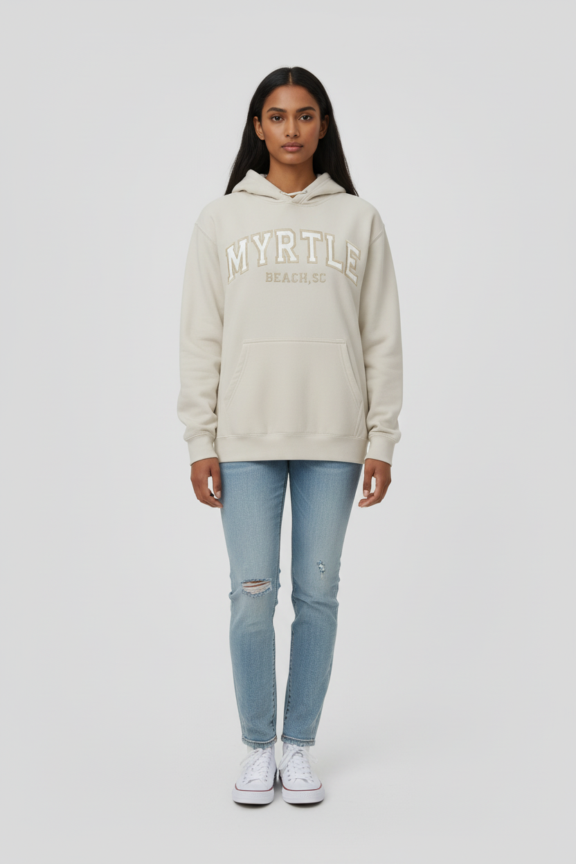 Sand MYRTLE Beach Hoodie Full Body Model
