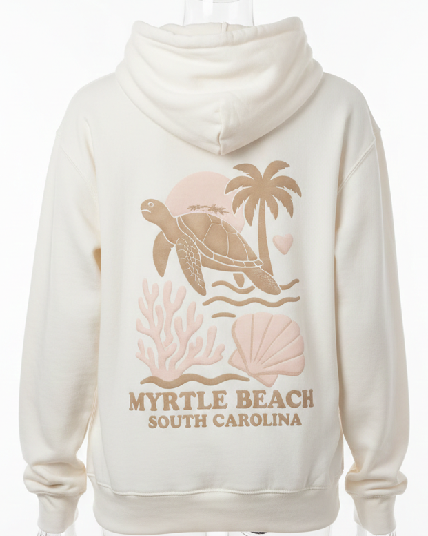 Sand Hoodie Sweatshirt Puff Decal FB ,Myrtle Beach