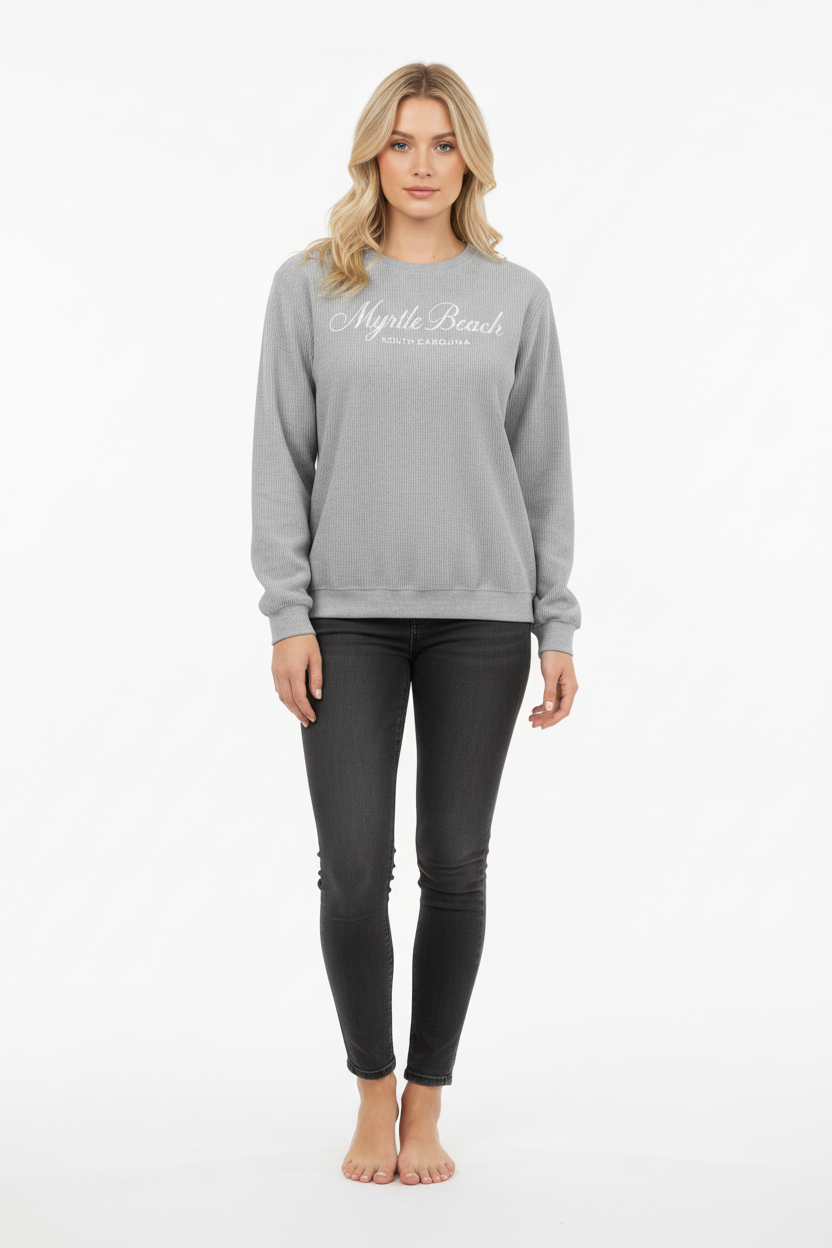 Silver Corduroy Sweatshirt - Front View